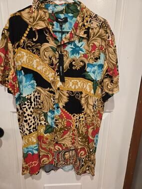 Nova Mens Button Up Shirt Multicolor Size XXL Techno Reiner Zoneweld